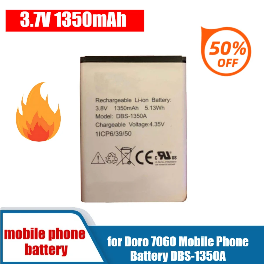 

NEW 3.7V 1350mAh for Doro 7060 Mobile Phone Battery DBS-1350A
