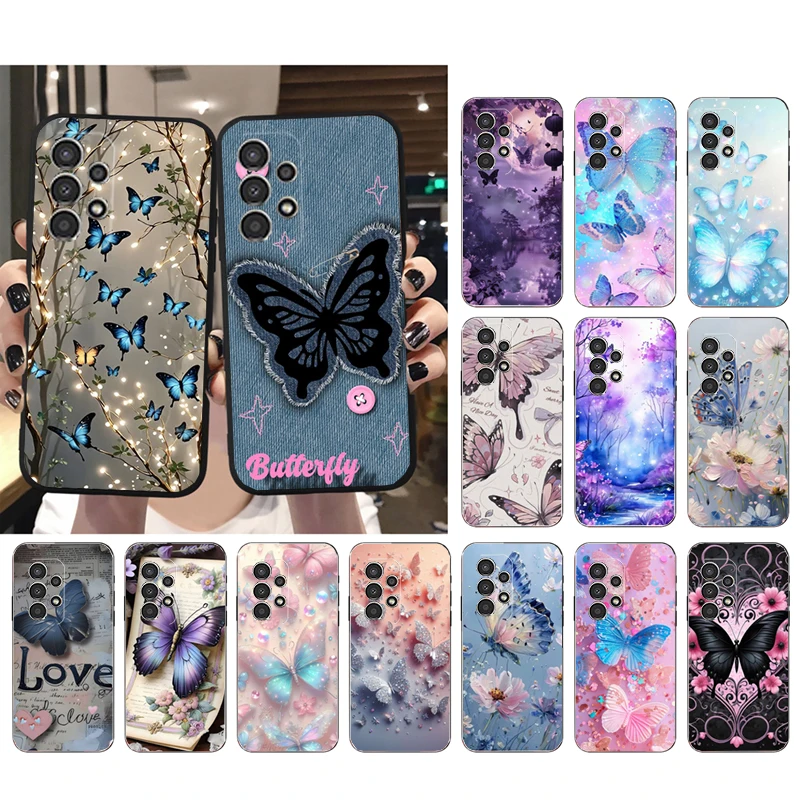 Butterfly Phone Case For Samsung Galaxy A15 A35 A55 A52 A53 A54 A33 A34 A25 A05S A16 A14 A05 A13 M15 M55 M35