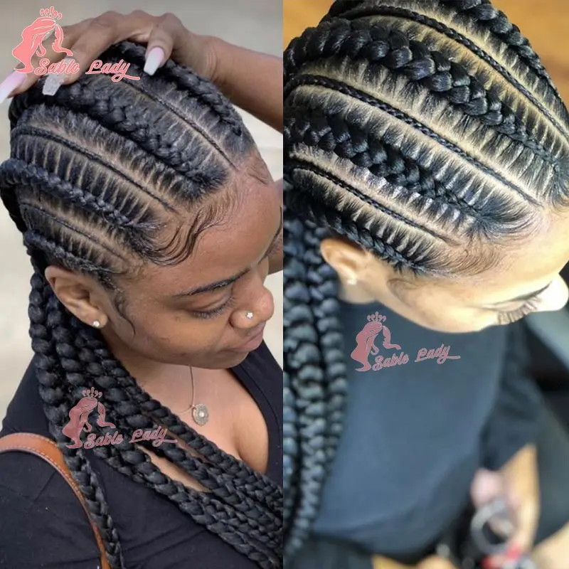 

Synthetic Full Lace Cornrow Box Braided Wig 36" Lace Front Wigs Jumbo Braids Wig For Black Africa Women Braids Wig Braiding Wigs