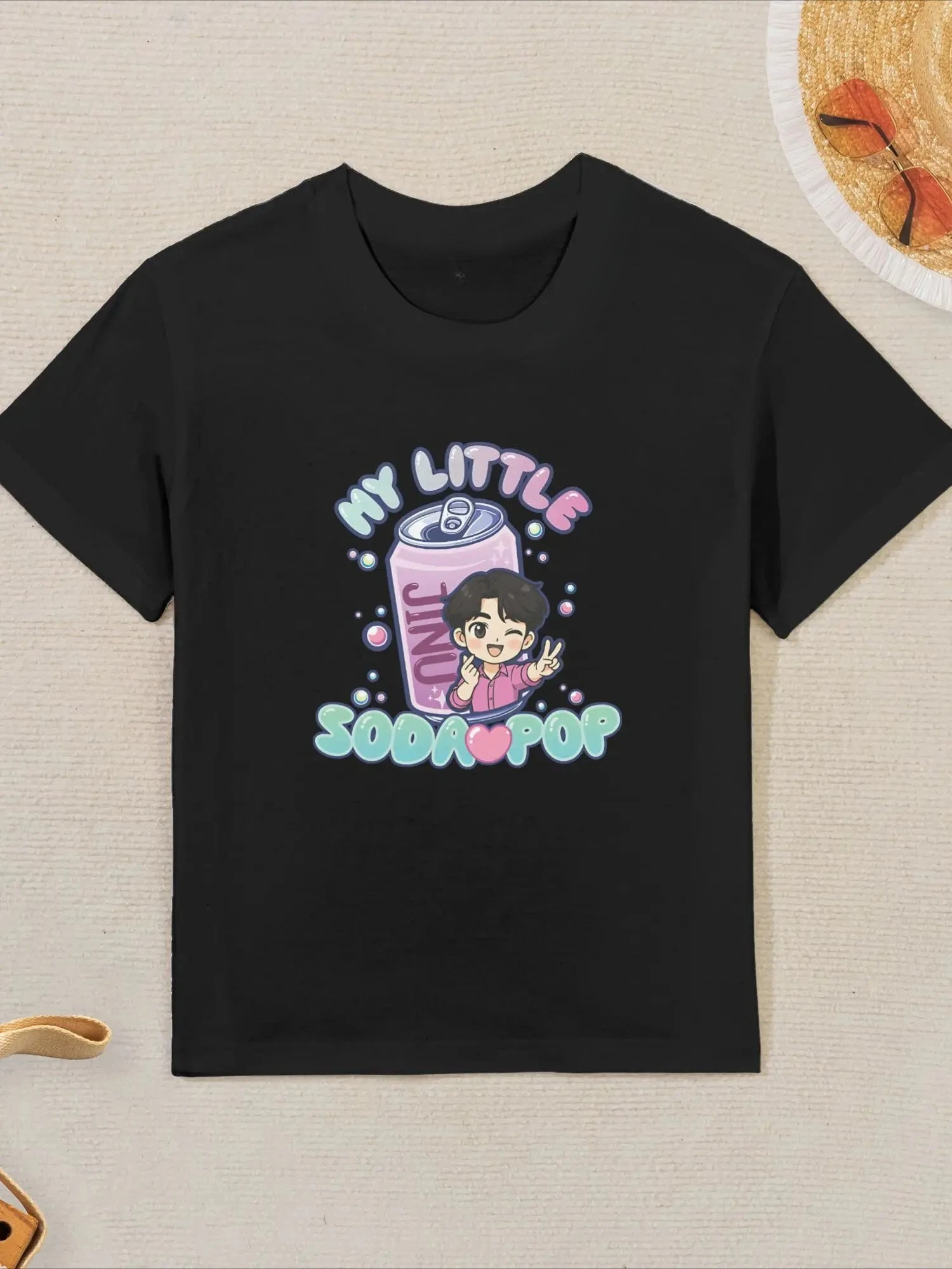 خمر Jinu's الصودا البوب K-kpop شيطان الصيادين تي شيرت مطبوع كم قصير تي شيرت الصيف فتاة بوي قميص بلايز عادية Crewneck الملابس