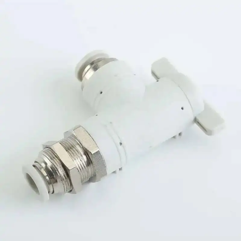 BM BLM-4 อุปกรณ์นิวเมติกวาล์วมือไดอะแฟรมผ่านแผ่น Splint Quick Plug Air ท่อเชื่อมต่อสวิทช์ด้วยตนเอง