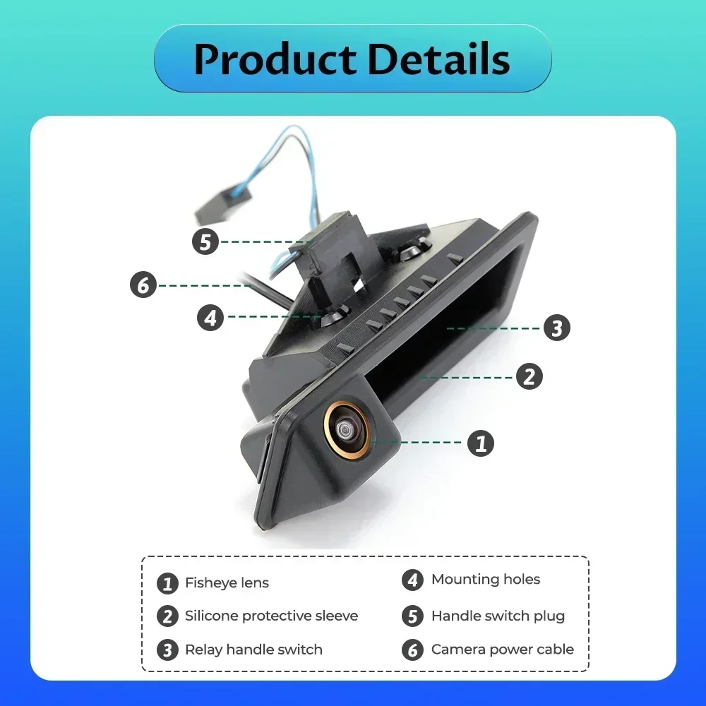 Vehicle AHD 1080P Car Reverse Backup Trunk Handle Camera For BMW E60 E39 E90 E82 E61 X1 E84 X5 X6 E70 E92 E91 3/5 Series E88 E93