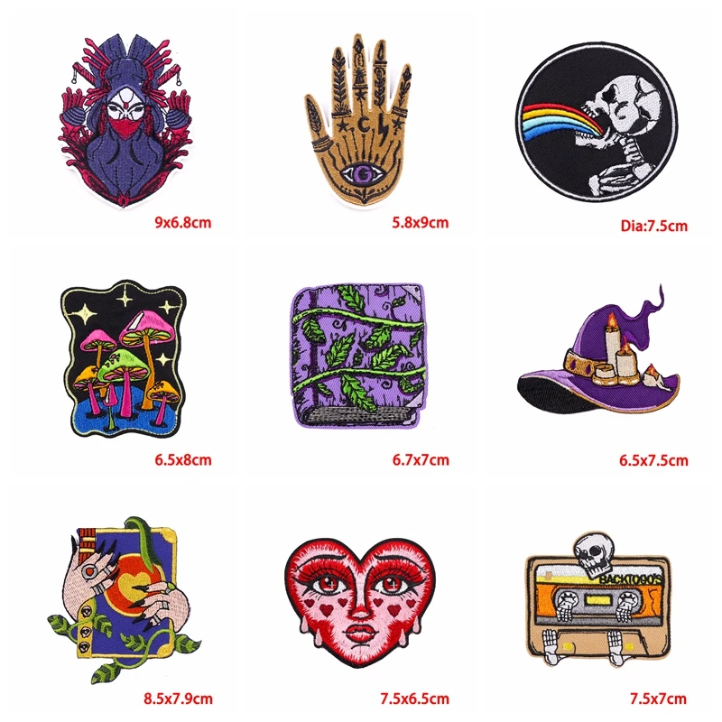 Parches termoadhesivos bordados punk de ojos y calaveras terror - imagen 4