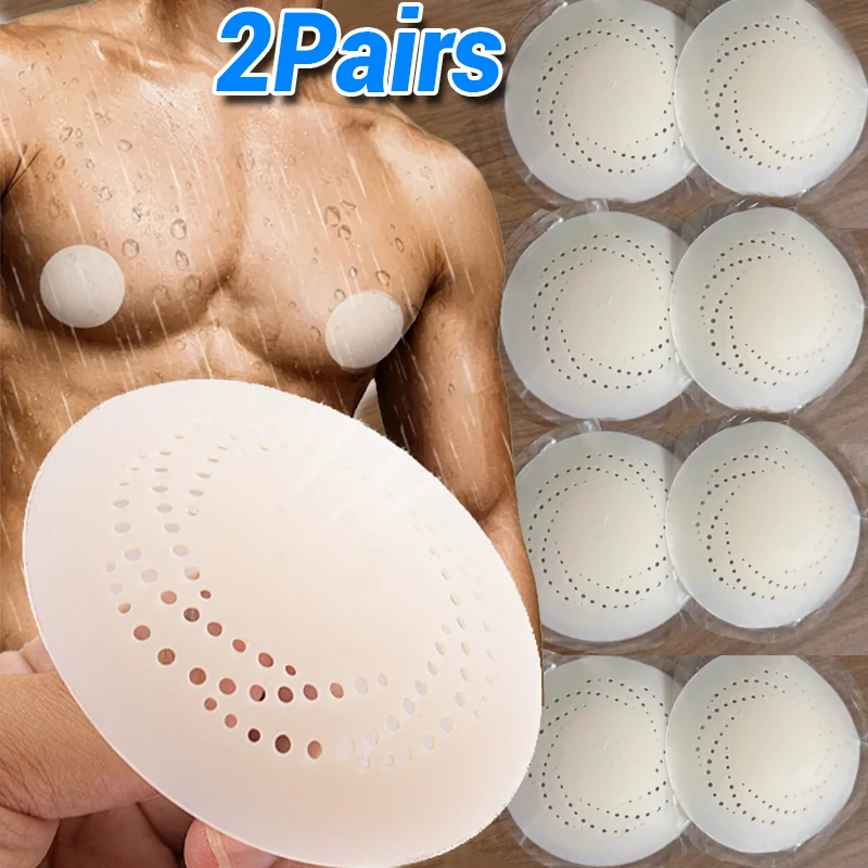 Men Nipple Cover Silicone Invisible Bra Chest Pads Anti Show Through Ultra Thin Breathable Adhesive Running Protect Breast Pads