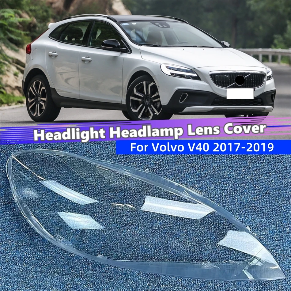 

For Volvo V40 2017 2018 2019 Car Gadgets Lampshades Lamp Shell Headlamp Lamp Cover Car Front Headlight Lens Cover Lights Shell