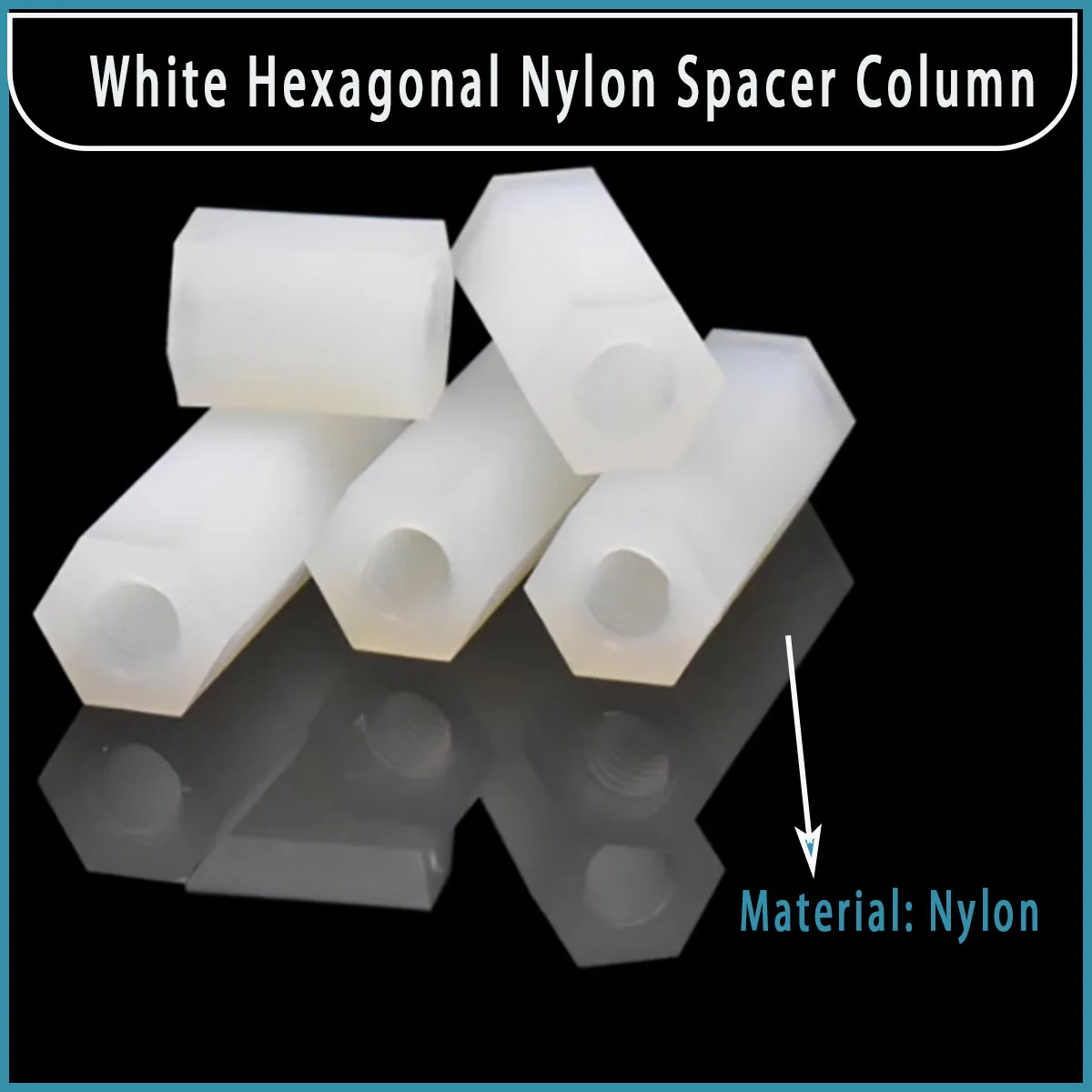 

M2 - M4 White Hexagonal Nylon Spacer Post Flat Head Double Pass Plastic Screw Fastener for Electronic DIY Machinery Assembly