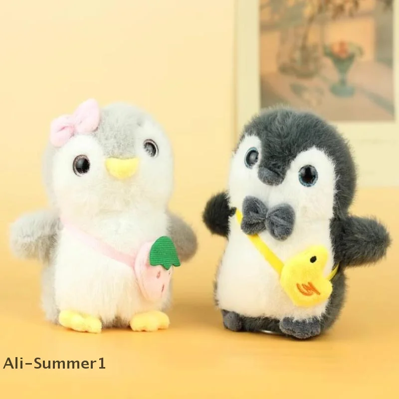 【E】Cute Little Penguin Plush Doll Keychain Pendant Backpack Hangings Decoration Gifts