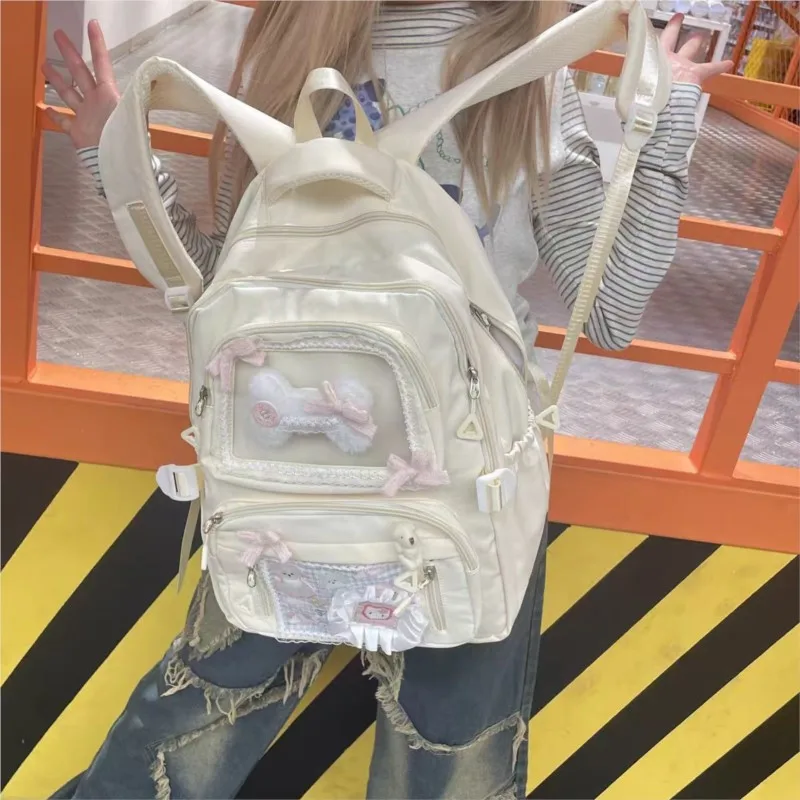 

Sweet Cute Bow Backpack Women MacBook Pro 14 Inch Case Laptop Bag Ladies Waterproof Anime Transparent Multifunctional Ita Bags