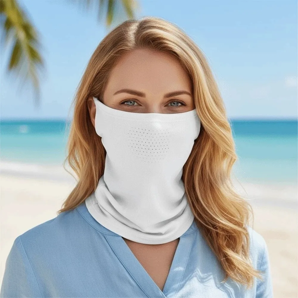 

Outdoor Work Elastic Breathable Sunscreen Mask Neck Sunshade Thin Sunscreen Scarf Lightweight Hook-on Face Sun Protection Women