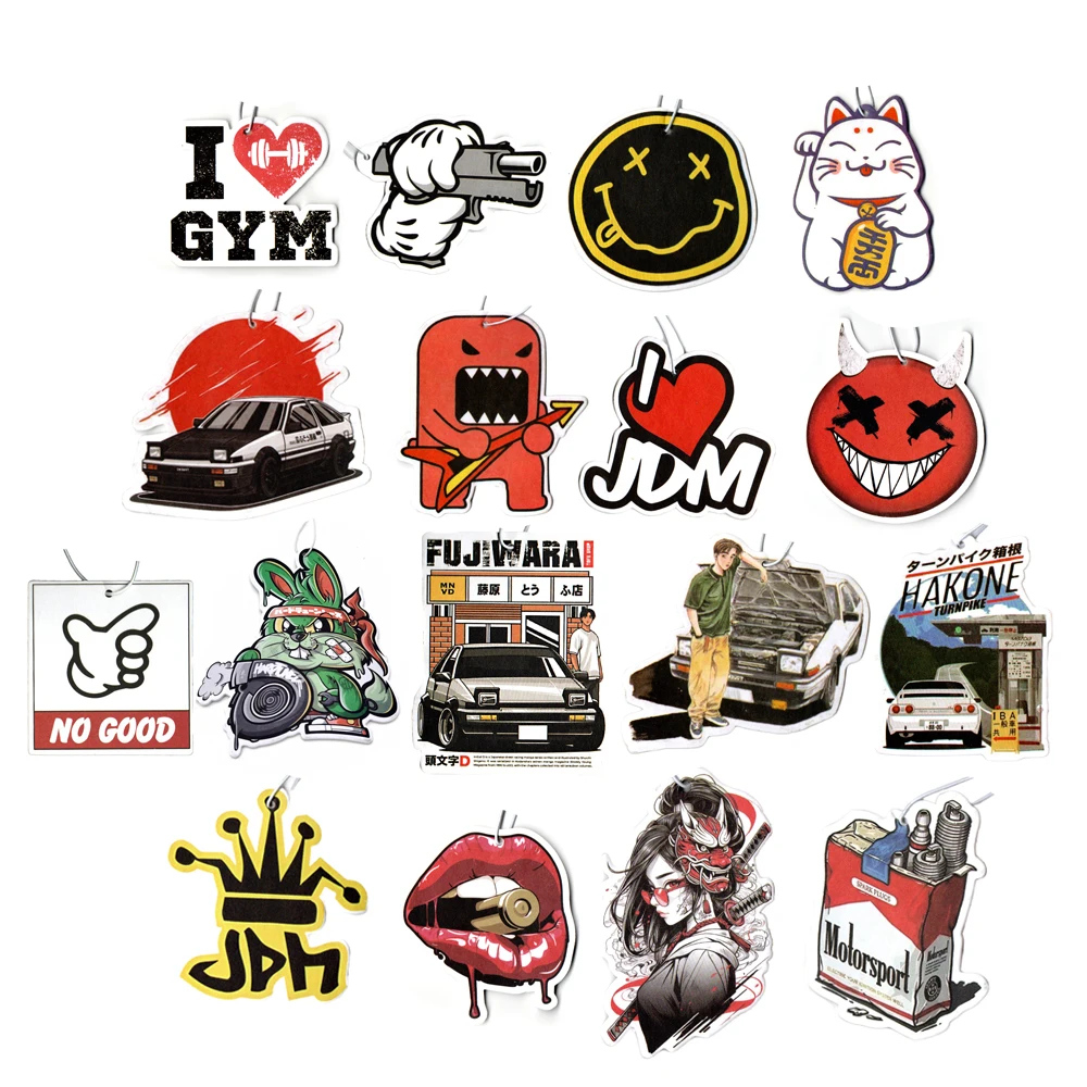 JDM Culture Car Air Freshener Rearview Mirror Perfume Pendant Interior Accessories Auto Mirror Fragrance Pendant Anime Decor
