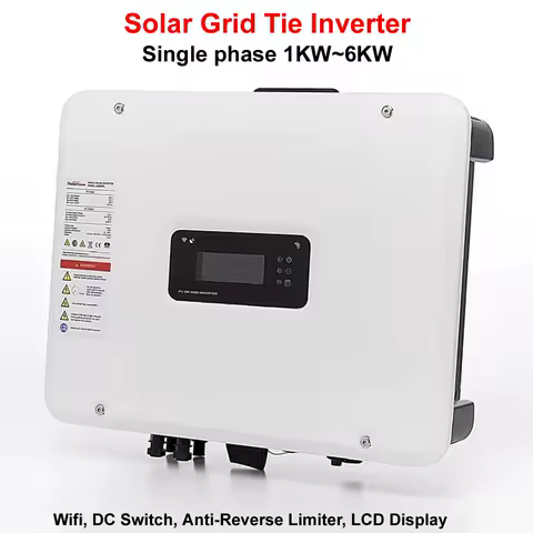Solar Grid Tie Inverter MPPT Single Phase 3KW 6KW Waterproof IP65 Wifi DC Switch Anti-Reverse Limiter