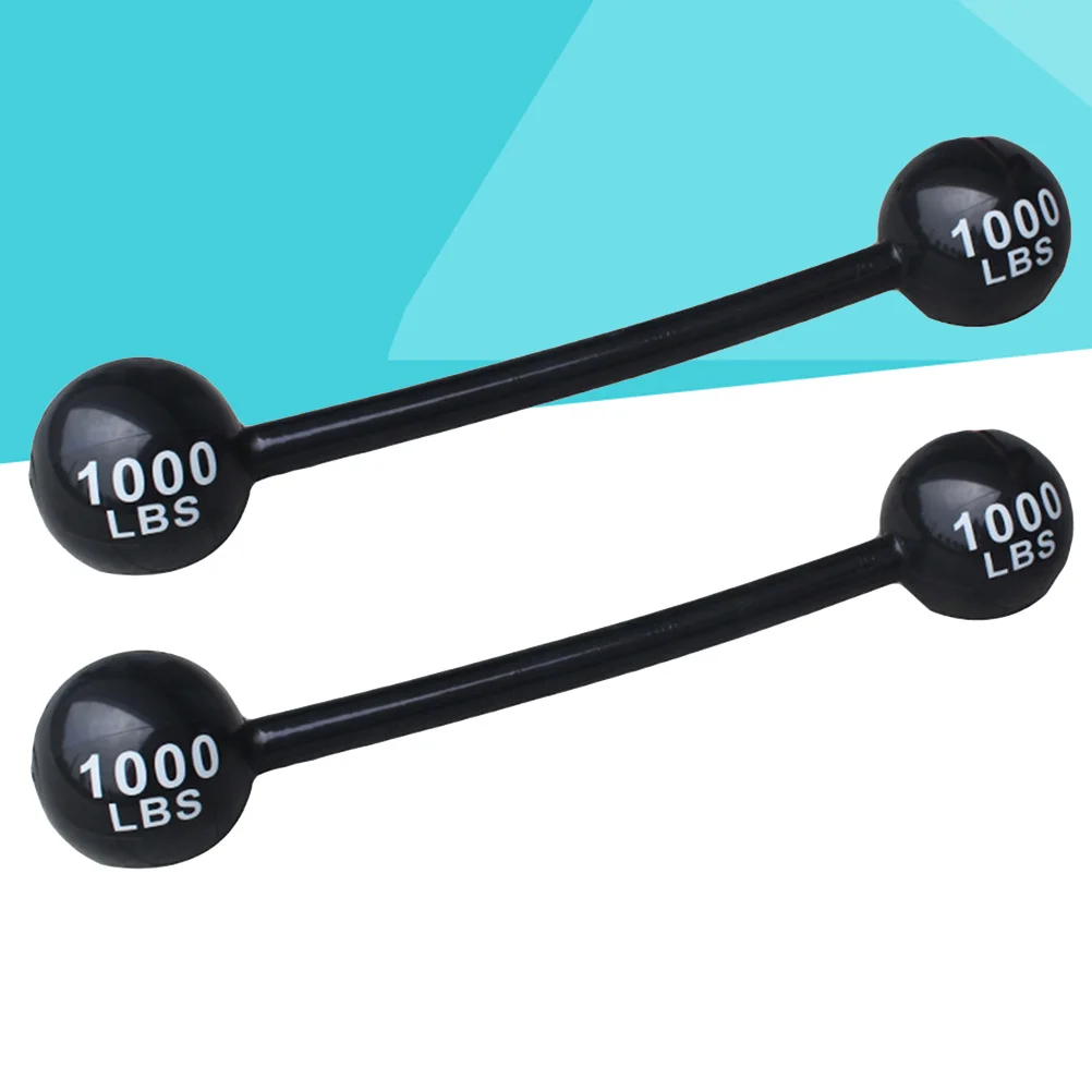 2개입 인플레이터블 두꺼운 바벨 어린이 스포츠 액세서리 파티 생일 카니발 역할 놀이 바벨 장난감