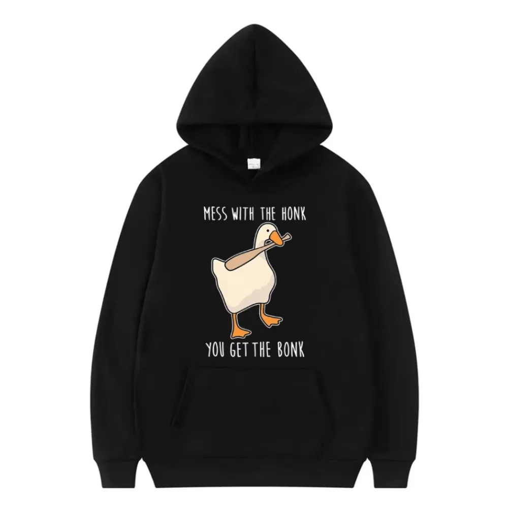 Mess with The Honk You Get The Bonk Goose Duck Funny Meme Hoodie Men Women Fashion Pullover Long-sleeved Casual Sweatshirts Tops