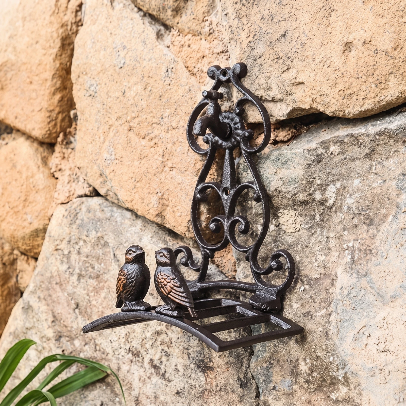 Decorative Hose Rack Cast-Iron Style Decorative Hose Holder Vintage-Inspired Ornate for Gardeners, Yard, Patio