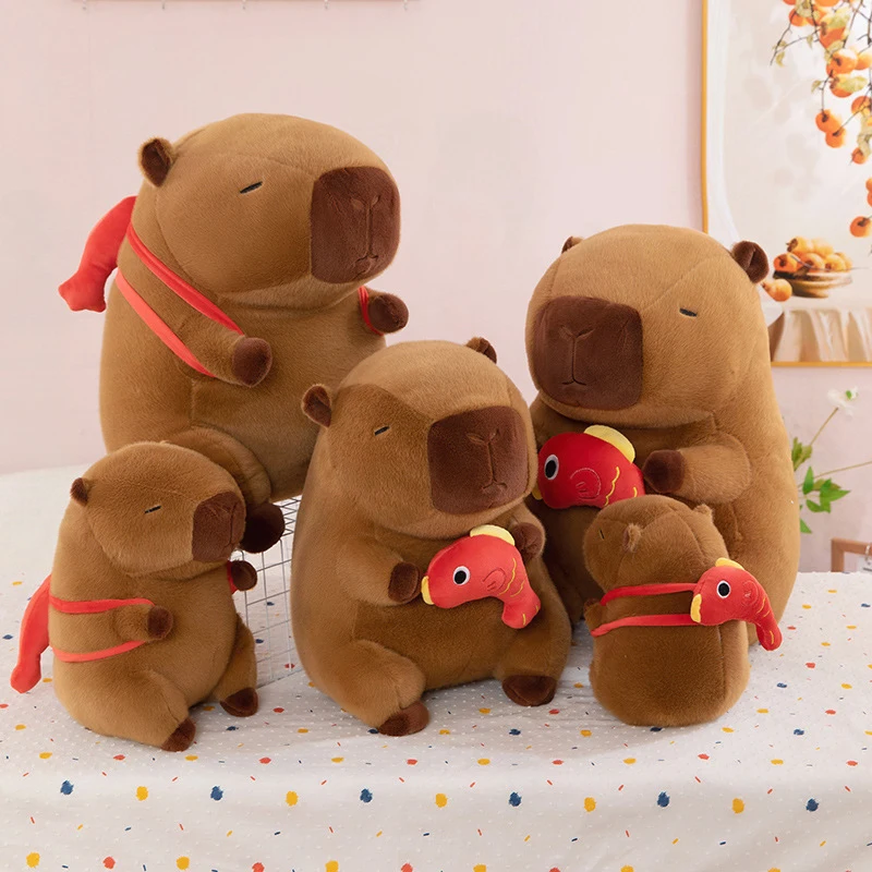 Kawaii Capybara Knuffel Schattige Koi Vis Gevulde Pop voor Kinderen Verjaardagscadeau Zacht Knuffeldier Speelgoed voor Kinderen en Verzamelaars