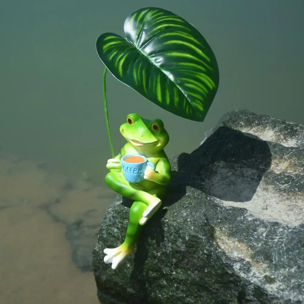 

Balcony Frog Ornament Resin Sitting Frog Figurine Planter Decor for Flower Pots Balcony Miniature Frog for Outdoor for Home