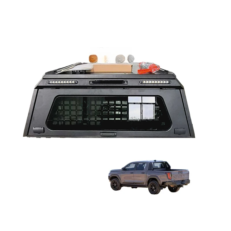 Universal Three Door Split Manganese Steel Bed Cover With Spoiler Pickup Cargo Enclosure