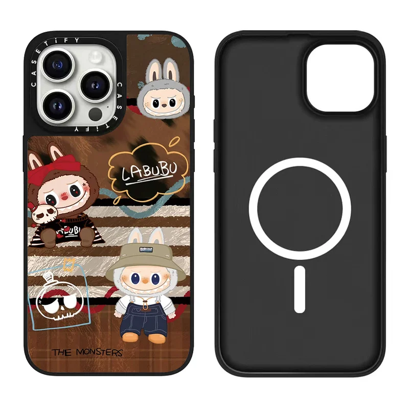 Mobile phone shell Labubu  surroundings  Apple 16pro Iphone 15promax Protective Cover All Inclusive Anti Fall Cute Cartoon