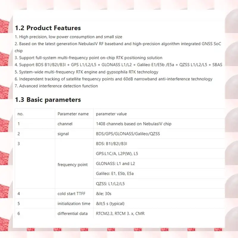 RTK-960 ZED-F9P Hochpräzises BDS/GPS/GLONASS/Galileo/QZSS Multiband-Positionierungsmodul RTK-Positionierungsmodul