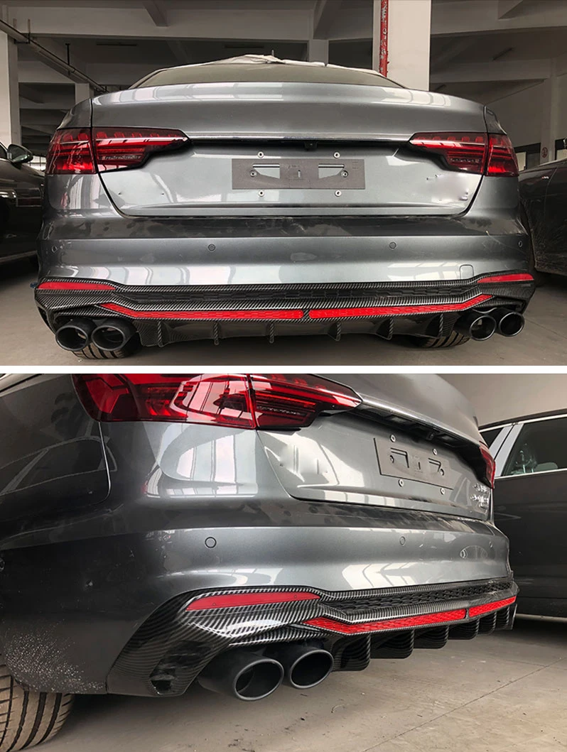 A4 S4 b9.5 rear diffuser Lamborghini style with tailpipe For Audis A4 S4 sports and ordinary style 2020 2021 2022