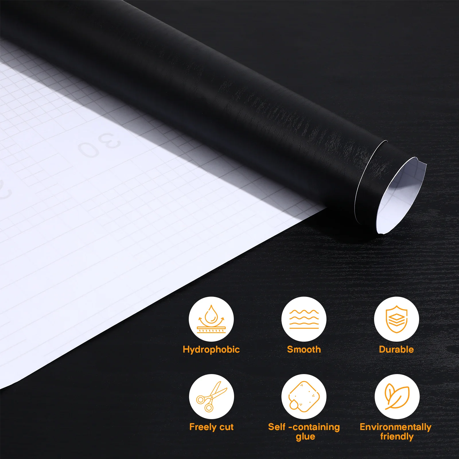 

1 Roll Thickened Oil-Proof Self Adhesive Wallpaper Solid Color Peel Stick Easy Apply Waterproof Wall Sticker For Home Office