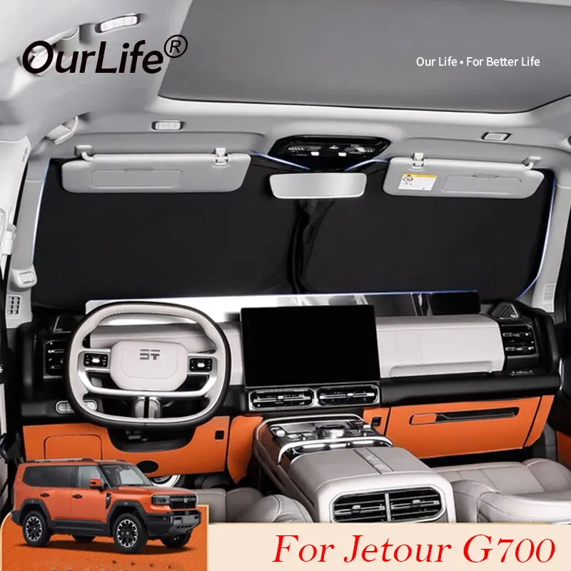 

For Jetour G700 2026 2025 Car FRONT Window Sunshade Outdoor Sun Protection Insulation Sunshade Auto Modification Accessories