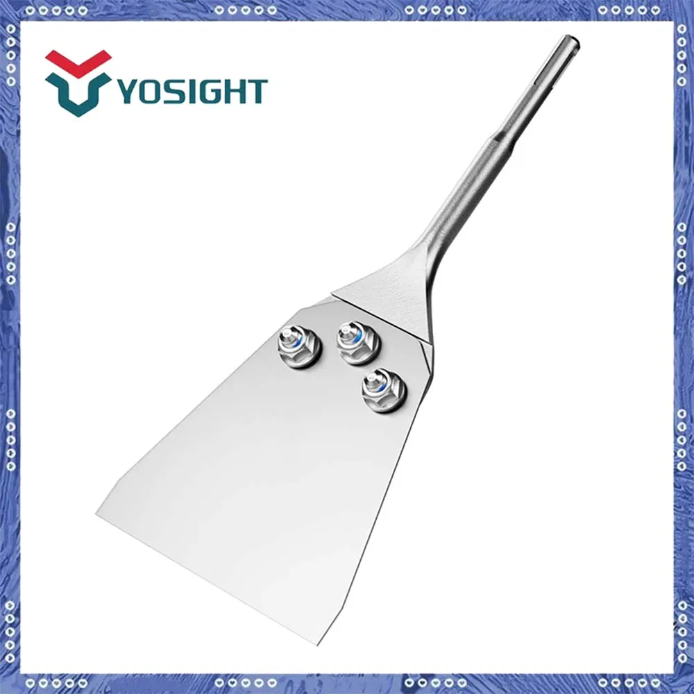 11 Inch Long SDS Plus Shank Floor Scraper, 5 Inch Wide 40 Cr Thin-Set Scaling Chisel, for Thin-Set Mortar Tile Removal Tool