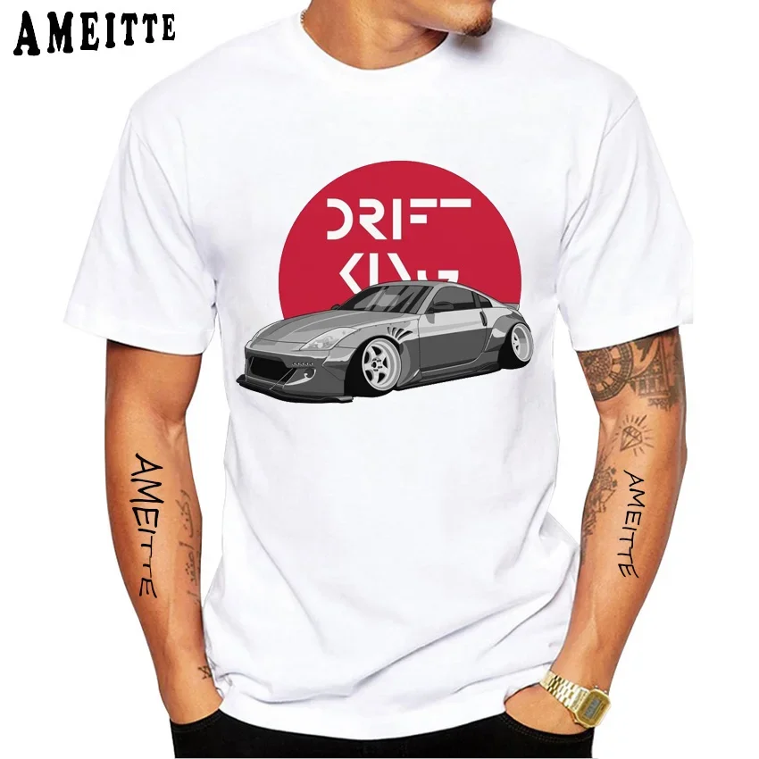 New Summer Men Short Sleeve 350Z Fairlady Z JDM Legend Car T-Shirt HarajukuDrift King NissanZ33 Boy Casual Tops Funny White Tees