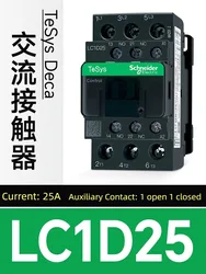 Schneider contactor 220v AC Three-pole contactor 3P 3 Phase 3-Pole 50/60Hz LC1D25 LC1D32 LC1D38 Coil Voltage 24v 110V 220V 380