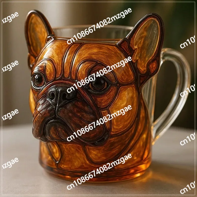 

3D Dog Face Glass Mug3D Dog Face Corgi Glass