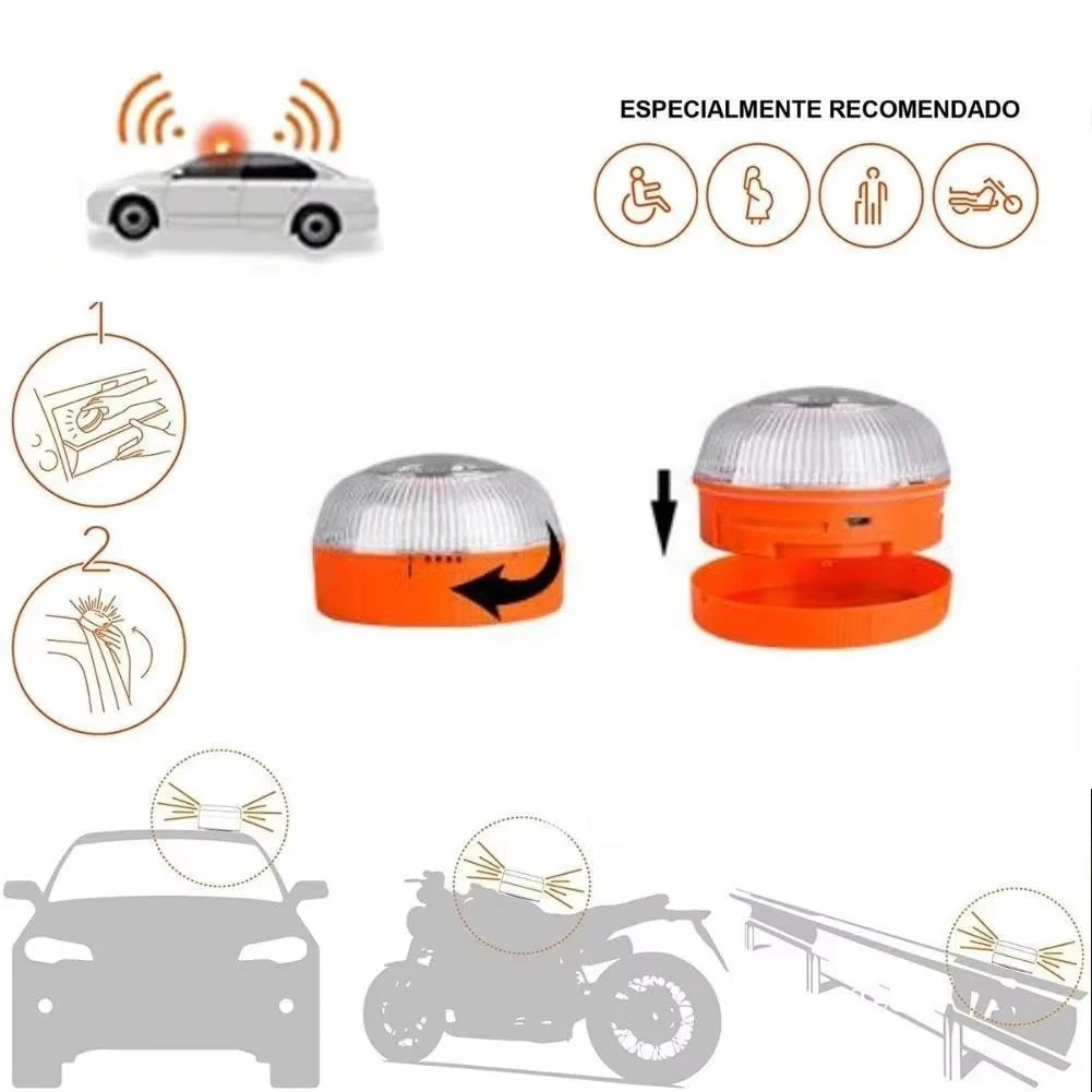 Explosion Flash Warning Light Multi-purpose Warning Light White Lights Emergency Lighting LED Car Roadblock Lamps Box Charging