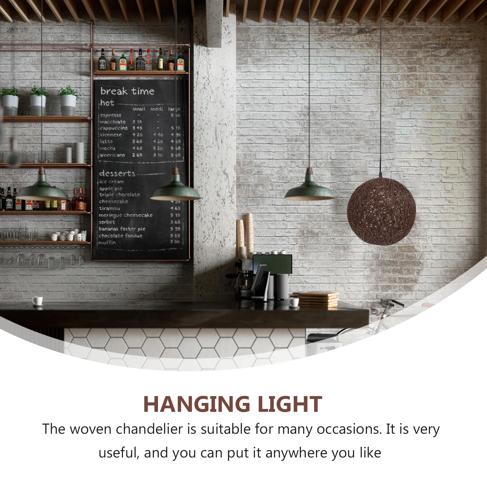 

1Pcs Rattan Woven Chandelier Creative Design Suitable for Hallway Corridor Kitchen Fashion Store Rattan Art Lampshade