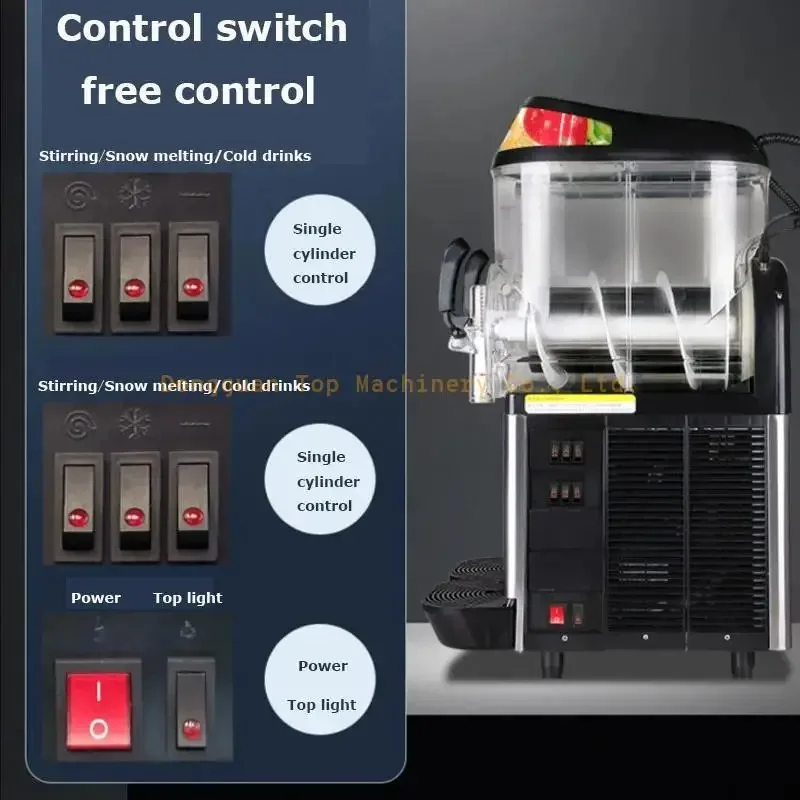 

Машина для плавления снега Коммерческое холодильное оборудование для холодных напитков 12 л * 2 Автоматическая машина для приготовления слякоти большой емкости