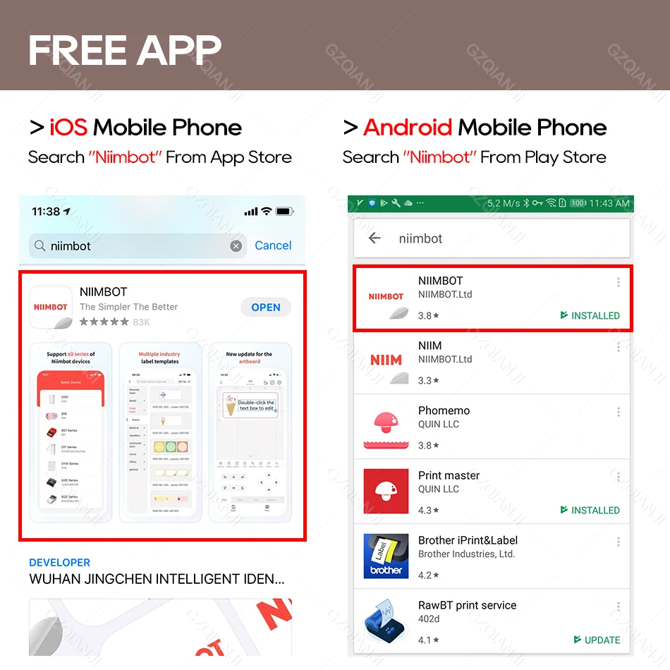 2022 New Niimbot B21 Handheld Small Portable Bluetooth Thermal Label Printer Paper for Jewelry Tag Price Tag Cable Label Printer