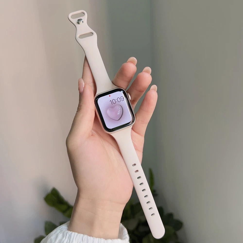 Silicone Loop for Apple Watch Band Women Correa Series 11/10/9/8/7/6 38mm 40mm 41mm 42mm 44mm 45mm 46mm for iWatch Strap Rubber