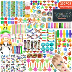 200Pcs/set Funny Party Baby Shower Favors Toys Carnival Giveaway Treasure Box Pinata Filler Bulk Stress Relief Toys for Kid Gift