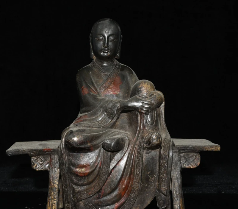 أدوات برونزية عتيقة لوحة ذهبية مقعد Taishang Laojun #2