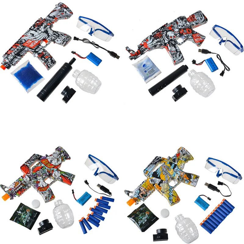 WENGOU 7.4V Electric Splatter Gel Ball With 5000 Blaster Water Beads For Outdoor Activities Shooting Team Game Toy Gun