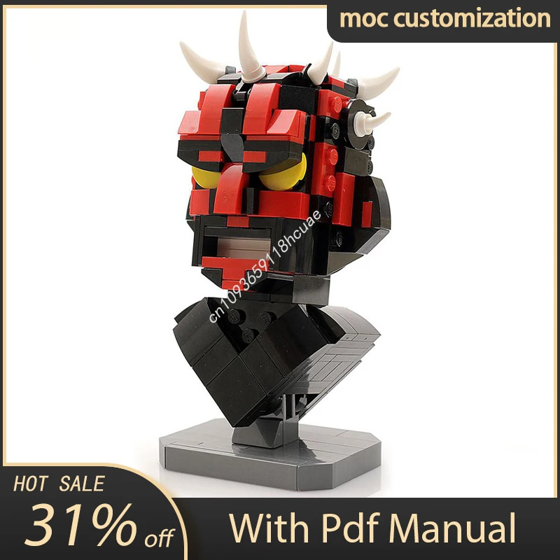 273pcs Moc Star Battle Darth Maul Bust Complete Figure Model Building Blocks Creative Assembly Bricks Toys Kids Christmas Gifts