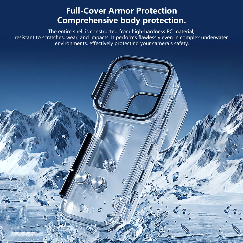 

50M Underwater Waterproof Case for DJI Osmo Pocket 4 Diving Housing with 316 Stainless Steel Button Anti-Fog Surfing Snorkeling