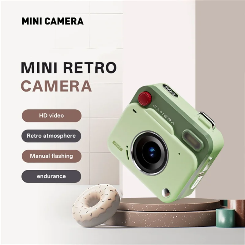ABZW 1080P HD Mini Digital Camera For Kids And Students - 1.77-Inch IPS Display CCD Retro Mini Compact Digital Camera