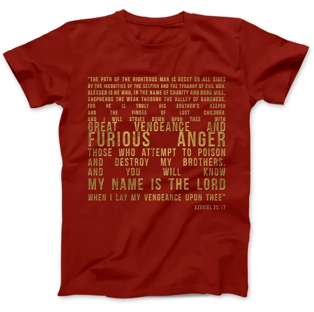 Ezekiel 25:17 T-Shirt 100% Premium Cotton Samuel L. Jackson Pulp Fiction Quote New 2019 Fashion Men'S High Quality Casual Shirt