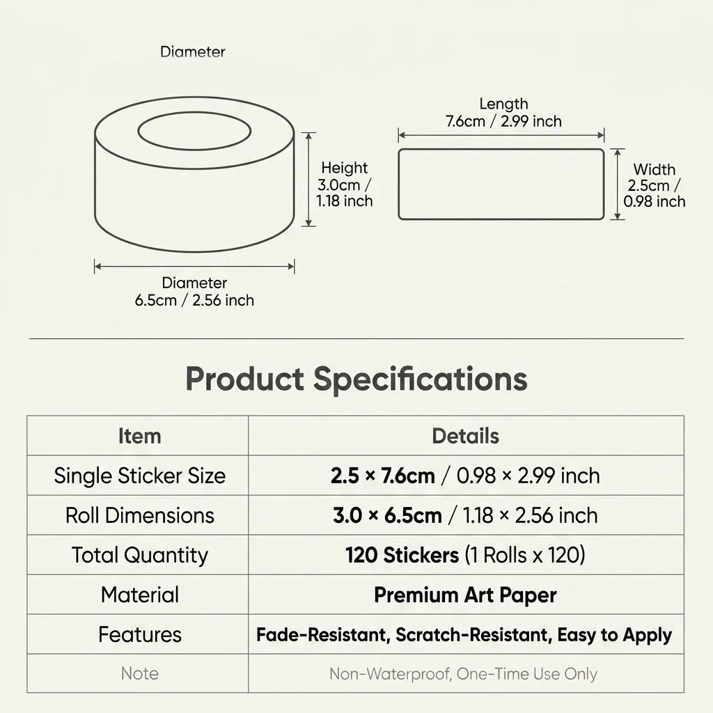 120Pcs/Roll Have a Nice Day Hand Heart Stickers 1*3inch 3 Designs Diy Office index label Adorn Gifts, Notebook, Package Seal