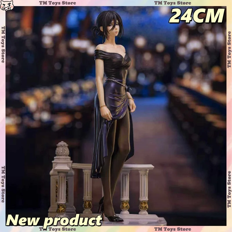 

New Attack On Titan Mikasa Anime Figures 24CM Mikasa Ackerman Figure Night Banquet PVC Statue Ornament Collection Model Toy Gift