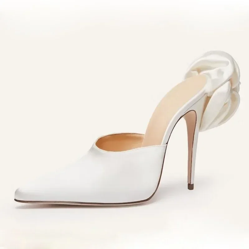 Flower/Pearl/Rhinestone White Women's Slippers 2026 New Pointed Thin High Heels Wedding Banquet Sexy High Heels Size 34-45 - view 6