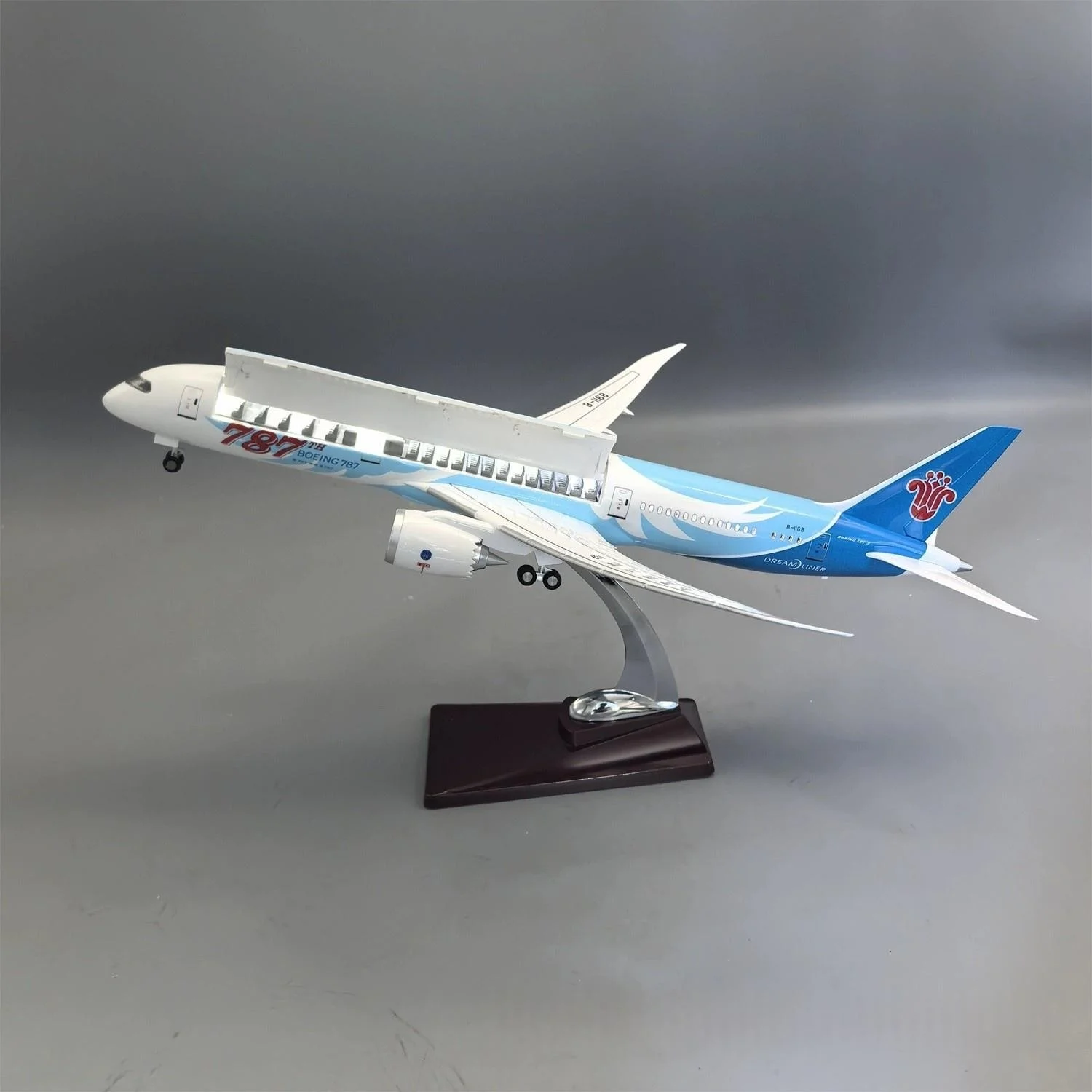 43cm Aircraft Models B787-9 China Southern Cabin Door Can Open Resin Model Plane With Stand For Aviation Enthusiasts Gifts
