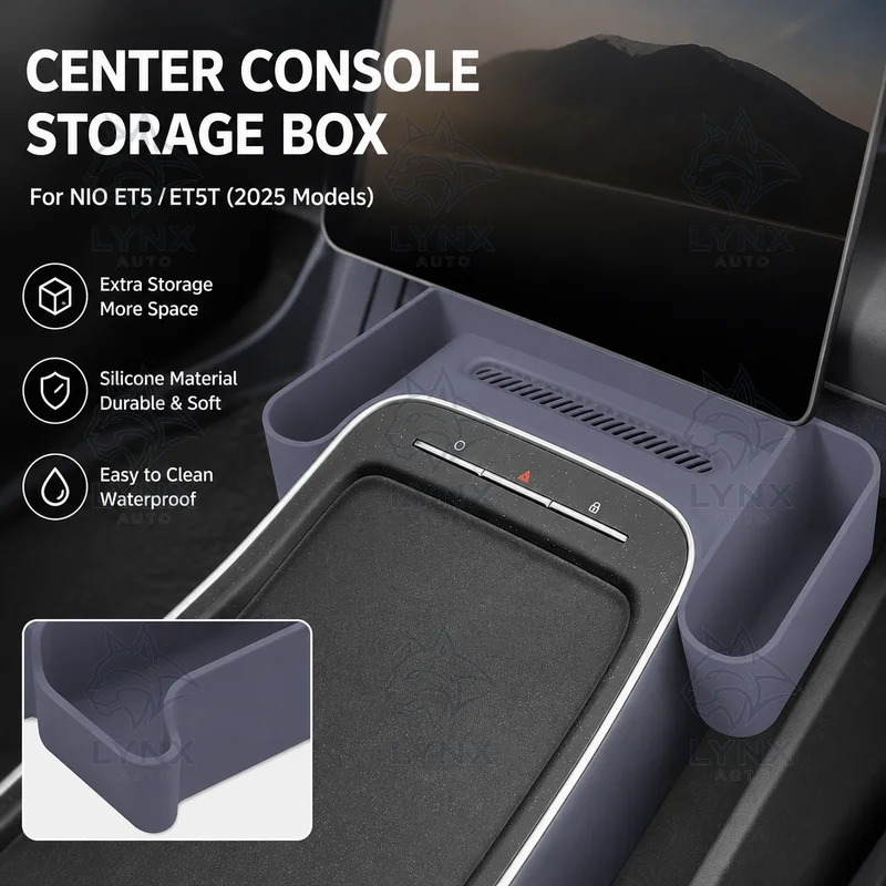 For NIO ET5/ET5T Center Console Storage Box Silicone Organizer Car Accessories Custom Fit Parts for 25 Models Vehicles