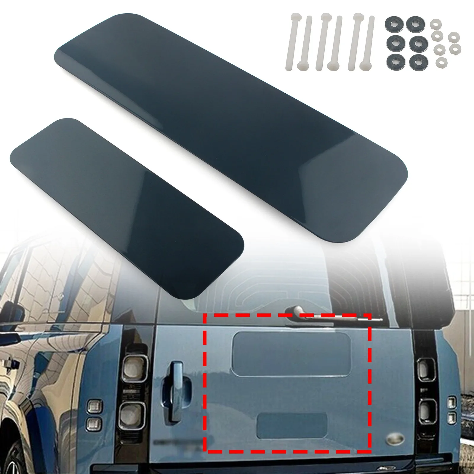 2PCS Rear Spare Tire Tyre Wheel Delete Plate For Land Rover Defender  90 110 130 2020-2024 Protective Cover Car Trunk Tailgate
