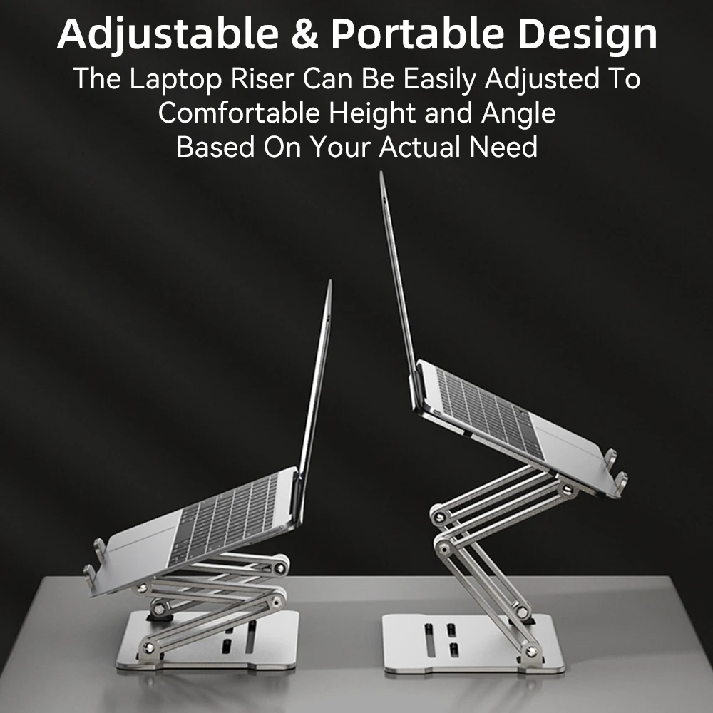 Imagem -02 - Suporte para Laptop Tablet Suporte de Alumínio Riser Suporte Ergonômico Compatível com 917 Polegada Laptop para Monitor Suporte Ajustável