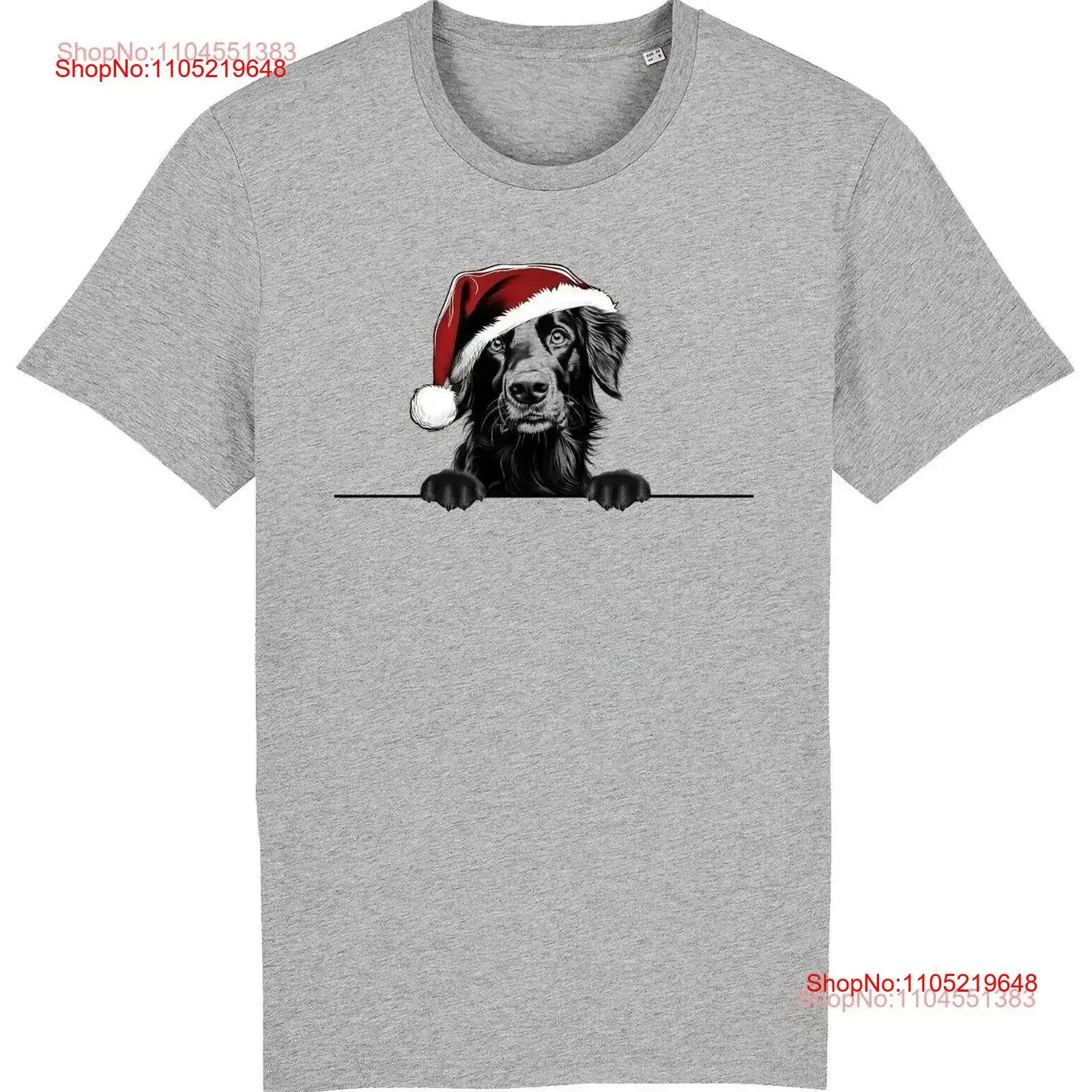 

Футболка с принтом собаки породы Флэткоутед Ретривер на Рождество, винтажная, с эффектом потертости, для детей и взрослых, модная, для повседневной носки, дизайнерская одежда